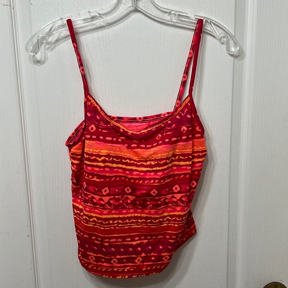 Orange & Red Baltex Bathing Suit Top